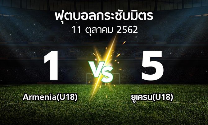 ผลบอล : Armenia(U18) vs ยูเครน(U18) (ฟุตบอลกระชับมิตร)