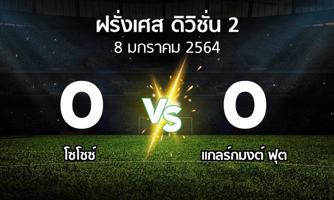 ผลบอล : โซโชซ์ vs แกลร์กมงต์ ฟุต (ฝรั่งเศส-ดิวิชั่น-2 2020-2021)