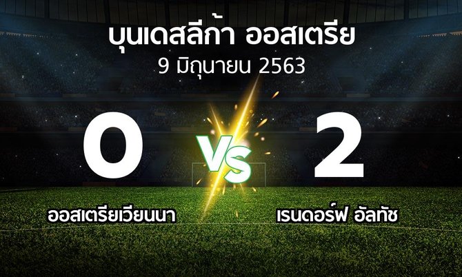 ผลบอล : ออสเตรียเวียนนา vs เรนดอร์ฟ อัลทัช (บุนเดสลีก้า-ออสเตรีย 2019-2020)