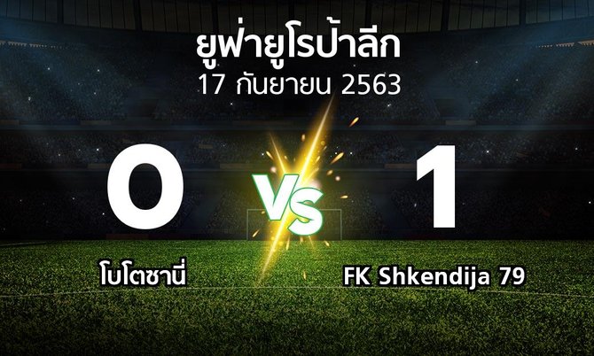 ผลบอล : โบโตซานี่ vs FK Shkendija 79 (ยูฟ่า ยูโรป้าลีก 2020-2021)