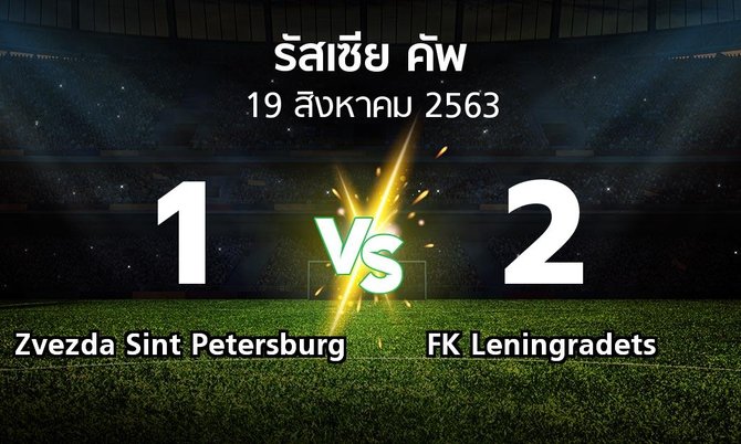ผลบอล : Zvezda Sint Petersburg vs FK Leningradets (รัสเซีย-คัพ 2020-2021)