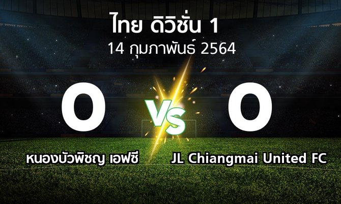 ผลบอล : หนองบัวพิชญ เอฟซี vs JL Chiangmai United FC (ดิวิชั่น 1 2020-2021)