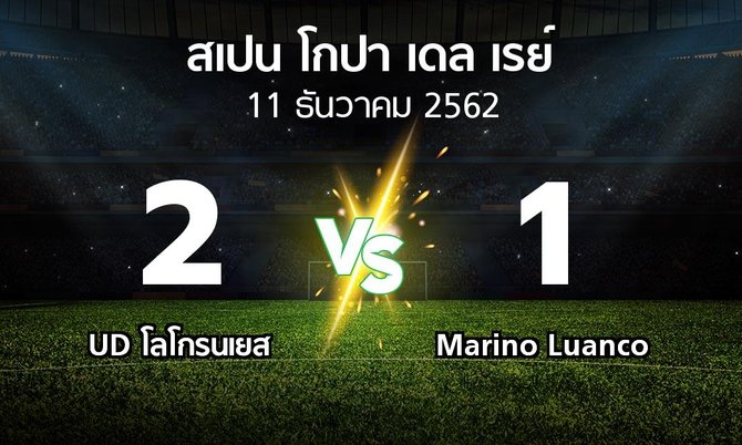 ผลบอล : UD โลโกรนเยส vs Marino Luanco (สเปน-โกปาเดลเรย์ 2019-2021)
