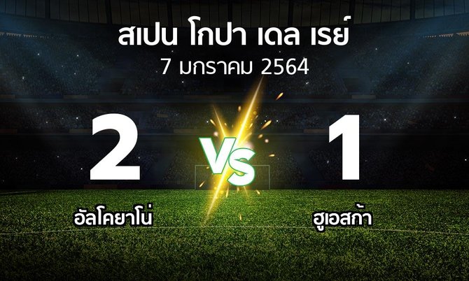 ผลบอล : อัลโคยาโน่ vs ฮูเอสก้า (สเปน-โกปาเดลเรย์ 2020-2021)