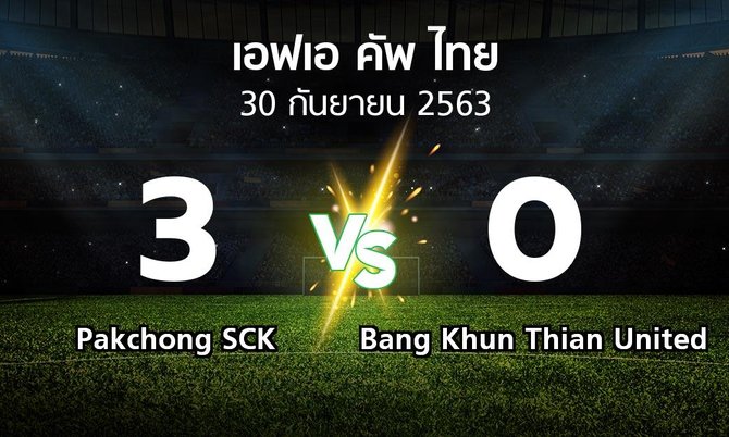 ผลบอล : Pakchong SCK vs Bang Khun Thian United (ไทยเอฟเอคัพ 2020-2021)