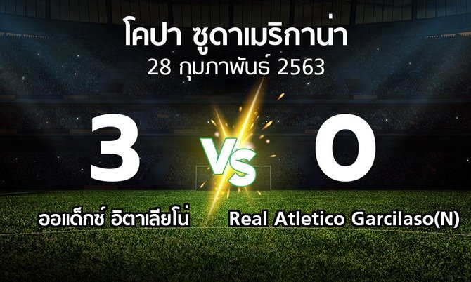 ผลบอล : ออแด็กซ์ อิตาเลียโน่ vs Real Atletico Garcilaso(N) (โคปา-ซูดาเมริกาน่า 2020-2021)