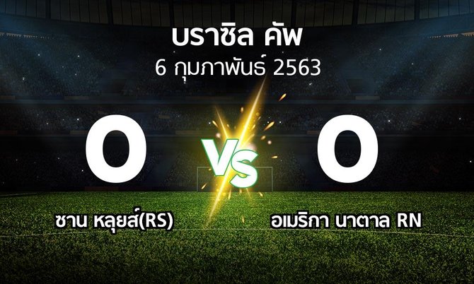 ผลบอล : ซาน หลุยส์(RS) vs อเมริกา นาตาล RN (บราซิล-คัพ 2020-2021)