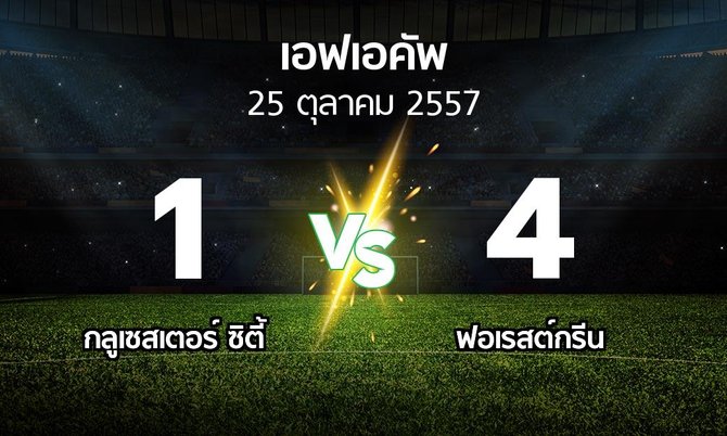 รายงานการแข่งขัน : กลูเซสเตอร์ ซิตี้ vs ฟอเรสต์กรีน (FA cup 2014-2015)