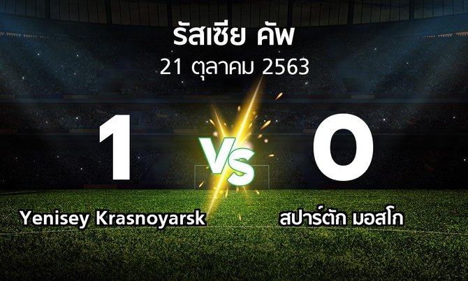 ผลบอล : Yenisey Krasnoyarsk vs สปาร์ตัก มอสโก (รัสเซีย-คัพ 2020-2021)