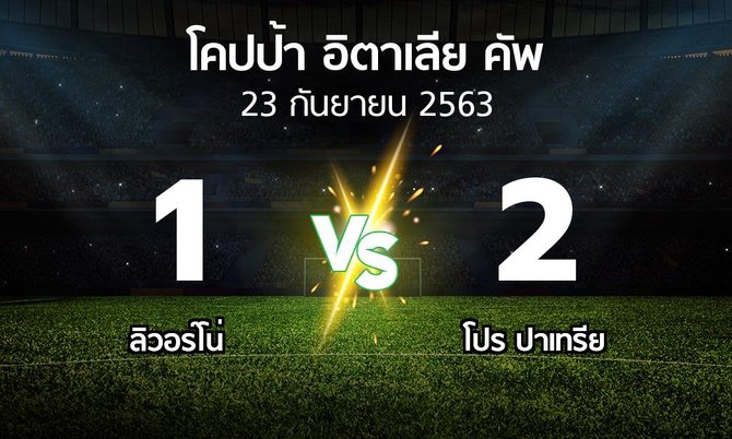 ผลบอล : ลิวอร์โน่ vs โปร ปาเทรีย (โคปป้าอิตาเลียคัพ 2020-2021)