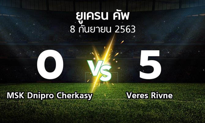 ผลบอล : MSK Dnipro Cherkasy vs Veres Rivne (ยูเครน-คัพ 2020-2021)