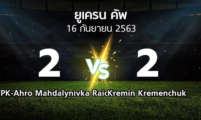 ผลบอล : FC VPK-Ahro Mahdalynivka Raion vs Kremin Kremenchuk (ยูเครน-คัพ 2020-2021)