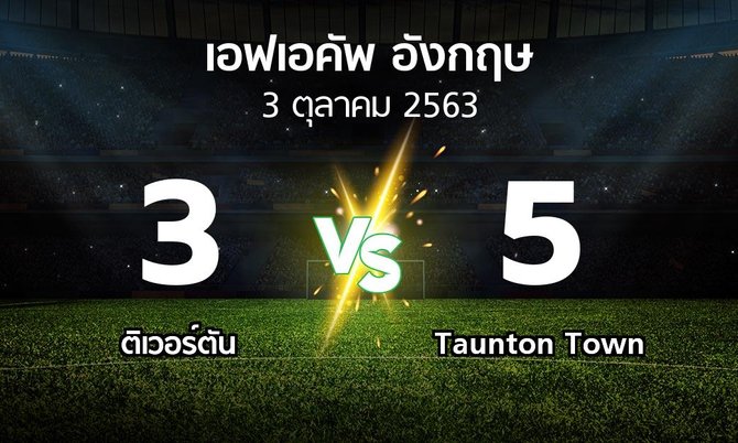 ผลบอล : ติเวอร์ตัน vs Taunton Town (เอฟเอ คัพ 2020-2021)