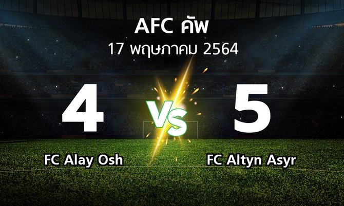 ผลบอล : FC Alay Osh vs FC Altyn Asyr (เอเอฟซีคัพ 2021)