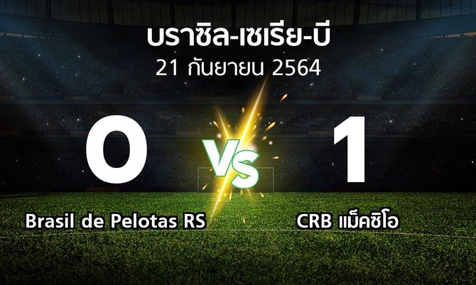ผลบอล : Brasil de Pelotas RS vs CRB แม็คซิโอ (บราซิล-เซเรีย-บี 2021)