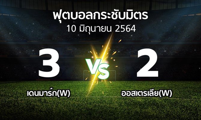 ผลบอล : เดนมาร์ก(W) vs ออสเตรเลีย(W) (ฟุตบอลกระชับมิตร)