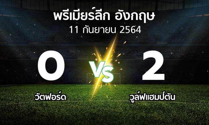 ผลบอล : วัตฟอร์ด vs วูล์ฟแฮมป์ตัน (พรีเมียร์ลีก 2021-2022)