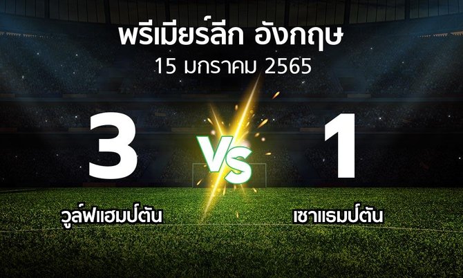 ผลบอล : วูล์ฟแฮมป์ตัน vs เซาแธมป์ตัน (พรีเมียร์ลีก 2021-2022)