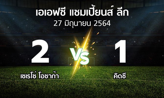 ผลบอล : เซเรโซ่ โอซาก้า vs คิดชี (เอเอฟซีแชมเปี้ยนส์ลีก 2021)