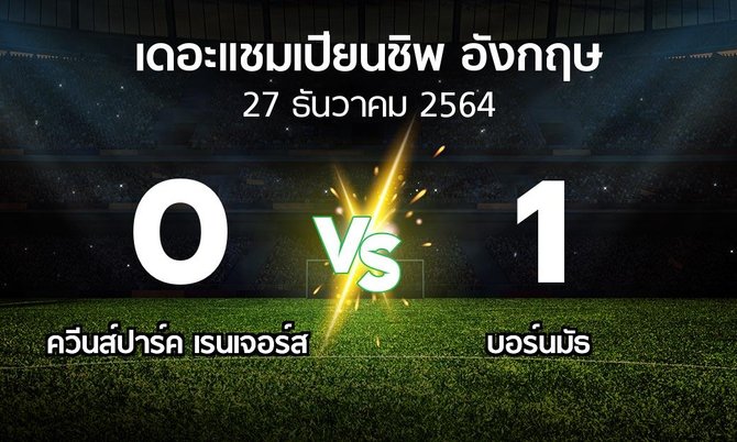 ผลบอล : ควีนส์ปาร์ค เรนเจอร์ส vs บอร์นมัธ (เดอะ แชมเปียนชิพ 2021-2022)