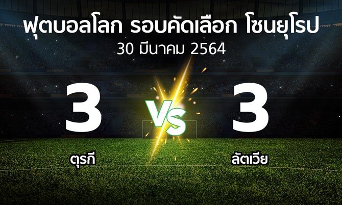ผลบอล : ตุรกี vs ลัตเวีย (ฟุตบอลโลก-รอบคัดเลือก-โซนยุโรป 2021)