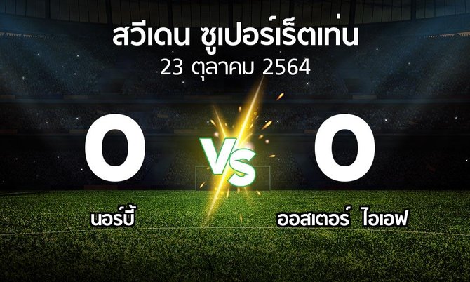 ผลบอล : นอร์บี้ vs ออสเตอร์  ไอเอฟ (สวีเดน-ซูเปอร์เร็ตเท่น 2021)