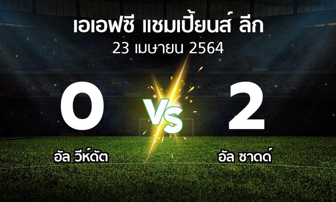 ผลบอล : อัล วีห์ดัต vs อัล ซาดด์ (เอเอฟซีแชมเปี้ยนส์ลีก 2021)