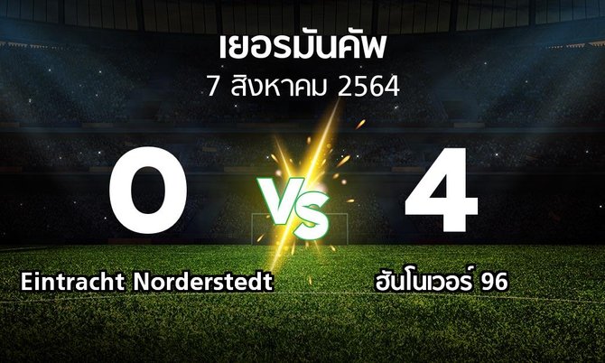 ผลบอล : Eintracht Norderstedt vs ฮันโนเวอร์  (เดเอฟเบ-โพคาล 2021-2022)
