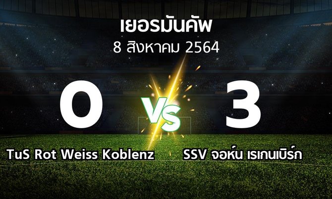 ผลบอล : TuS Rot Weiss Koblenz vs SSV จอห์น เรเกนเบิร์ก (เดเอฟเบ-โพคาล 2021-2022)