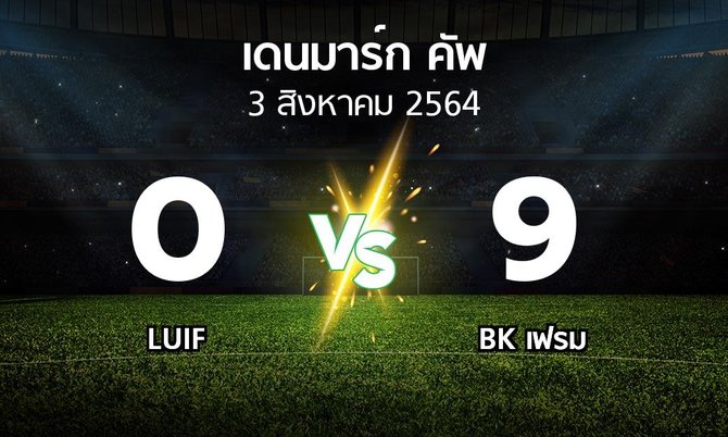 ผลบอล : LUIF vs BK เฟรม (เดนมาร์ก-คัพ 2021-2022)