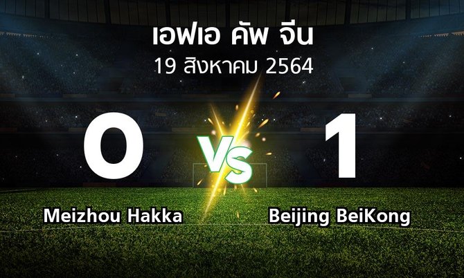 ผลบอล : Meizhou Hakka vs Beijing BeiKong (เอฟเอ-คัพ-จีน 2021)