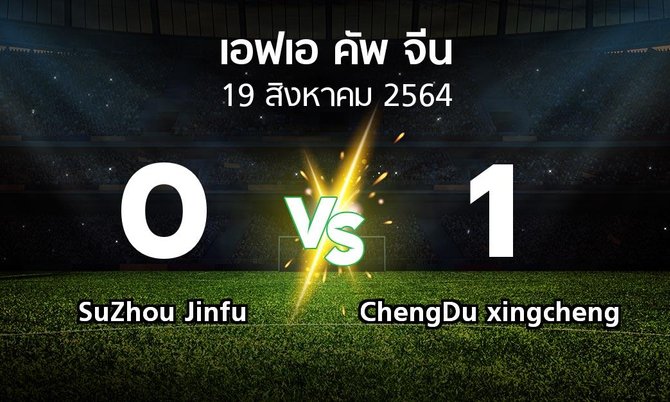 ผลบอล : SuZhou Jinfu vs ChengDu xingcheng (เอฟเอ-คัพ-จีน 2021)