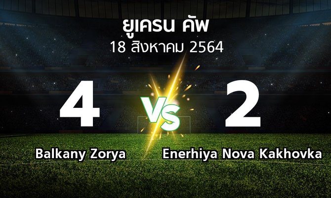 ผลบอล : Balkany Zorya vs Enerhiya Nova Kakhovka (ยูเครน-คัพ 2021-2022)