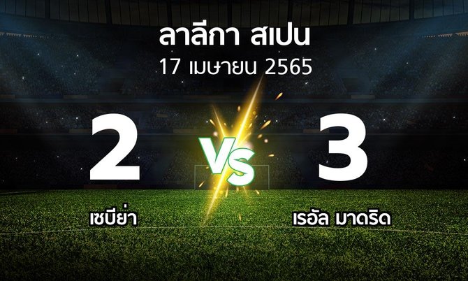 ผลบอล : เซบีย่า vs เรอัล มาดริด (ลา ลีกา 2021-2022)