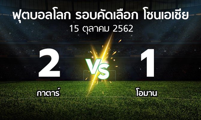 ผลบอล : กาตาร์ vs โอมาน (ฟุตบอลโลก-รอบคัดเลือก-โซนเอเชีย 2019-2022)