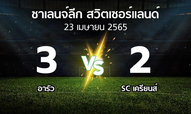 ผลบอล : อารัว vs SC เครียนส์ (ชาเลนจ์-ลีก-สวิตเซอร์แลนด์ 2021-2022)