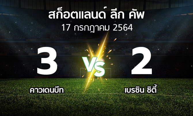 ผลบอล : คาวเดนบีท vs เบรซิน ซิตี้ (สก็อตแลนด์-ลีก-คัพ 2021-2022)
