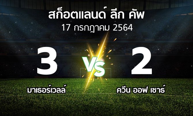 ผลบอล : มาเธอร์เวลล์ vs ควีน ออฟ เซาธ์ (สก็อตแลนด์-ลีก-คัพ 2021-2022)