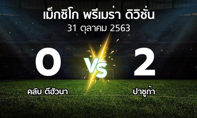 ผลบอล : คลับ ตีฮัวนา vs ปาชูก้า (เม็กซิโก-พรีเมร่า-ดิวิชั่น 2021-2022)