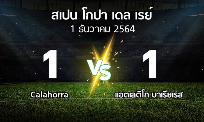 ผลบอล : Calahorra vs แอตเลติโก บาเรียเรส (สเปน-โกปาเดลเรย์ 2021-2022)