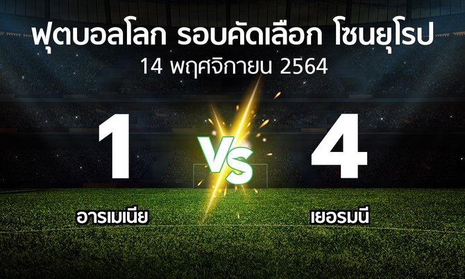 ผลบอล : อารเมเนีย vs เยอรมนี (ฟุตบอลโลก-รอบคัดเลือก-โซนยุโรป 2021-2022)