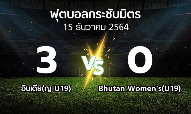 ผลบอล : อินเดีย(ญ-U19) vs Bhutan Women's(U19) (ฟุตบอลกระชับมิตร)