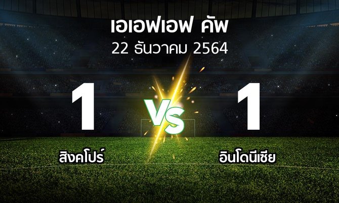 ผลบอล : สิงคโปร์ vs อินโดนีเซีย (เอเอฟเอฟคัพ 2021)