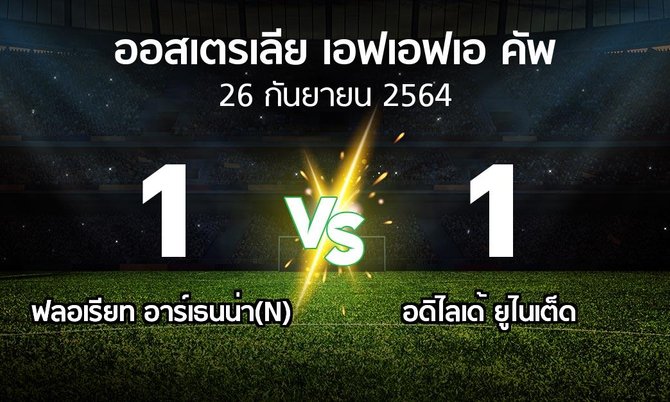 ผลบอล : ฟลอเรียท อาร์เธนน่า(N) vs อดิไลเด้ ยูไนเต็ด (ออสเตรเลีย-เอฟเอฟเอ-คัพ 2021-2022)