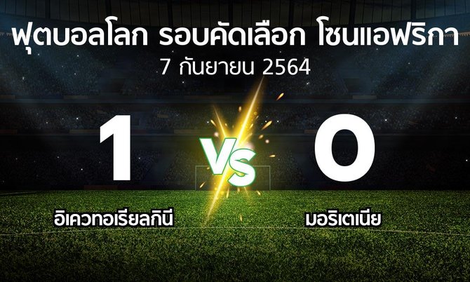 ผลบอล : อิเควทอเรียลกินี vs มอริเตเนีย (ฟุตบอลโลก-รอบคัดเลือก-โซนแอฟริกา 2019-2022)