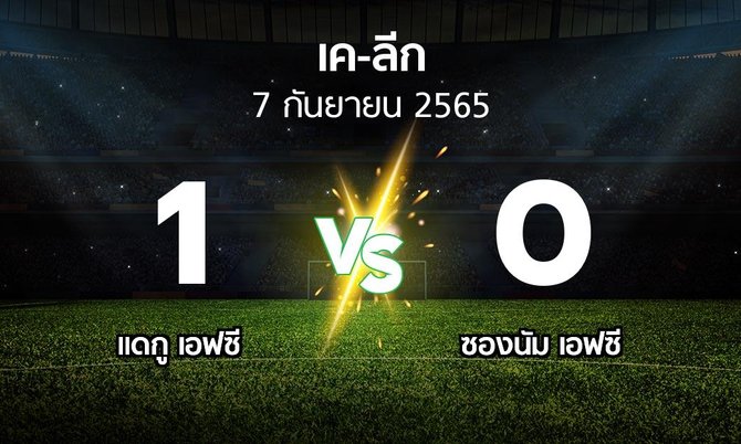 ผลบอล : แดกู เอฟซี vs ซองนัม เอฟซี (เค-ลีก 2022)