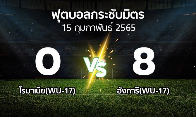 ผลบอล : โรมาเนีย(WU-17) vs ฮังการี(WU-17) (ฟุตบอลกระชับมิตร)