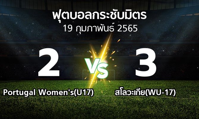 ผลบอล : Portugal Women's(U17) vs สโลวะเกีย(WU-17) (ฟุตบอลกระชับมิตร)