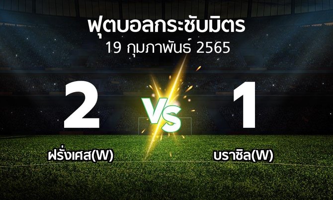 ผลบอล : ฝรั่งเศส(W) vs บราซิล(W) (ฟุตบอลกระชับมิตร)