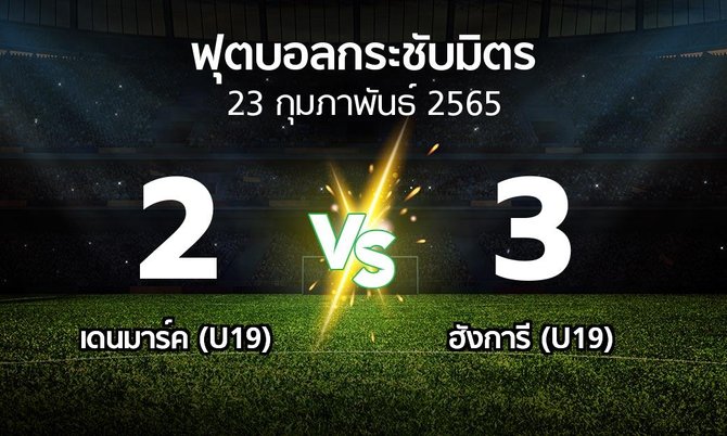ผลบอล : เดนมาร์ค (U19) vs ฮังการี (U19) (ฟุตบอลกระชับมิตร)